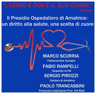 AMATRICE oggi incontro-dibattito organizzato da Fratelli d’Italia a sostegno del presidio Ospedalier