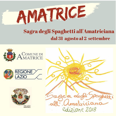 Sagra degli Spaghetti all’Amatriciana – dal 31 agosto al 2 settembre 2018 Sagra degli Spaghetti all’Amatriciana – dal 31 agosto al 2 settembre 2018