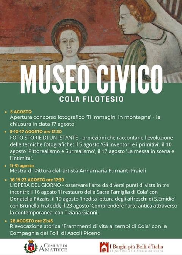Programma estivo 2016 del Museo Civico Cola Filotesio